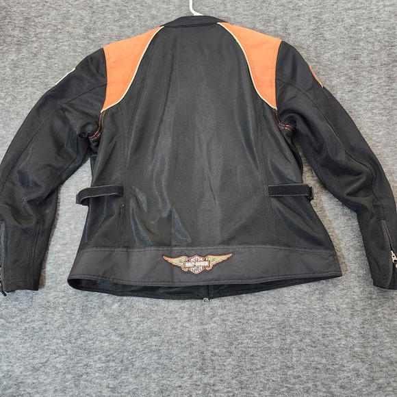 Harley Davidson Women Cora Mesh Racing Riding Bike Jacket Black Logo XL - Picture 3 of 16